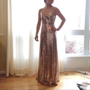 Rose Gold Sequin prom dress